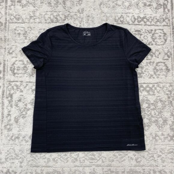 Eddie Bauer Shirt Women's Freedry Motion Black Active Running Tee Size Large - Picture 1 of 7